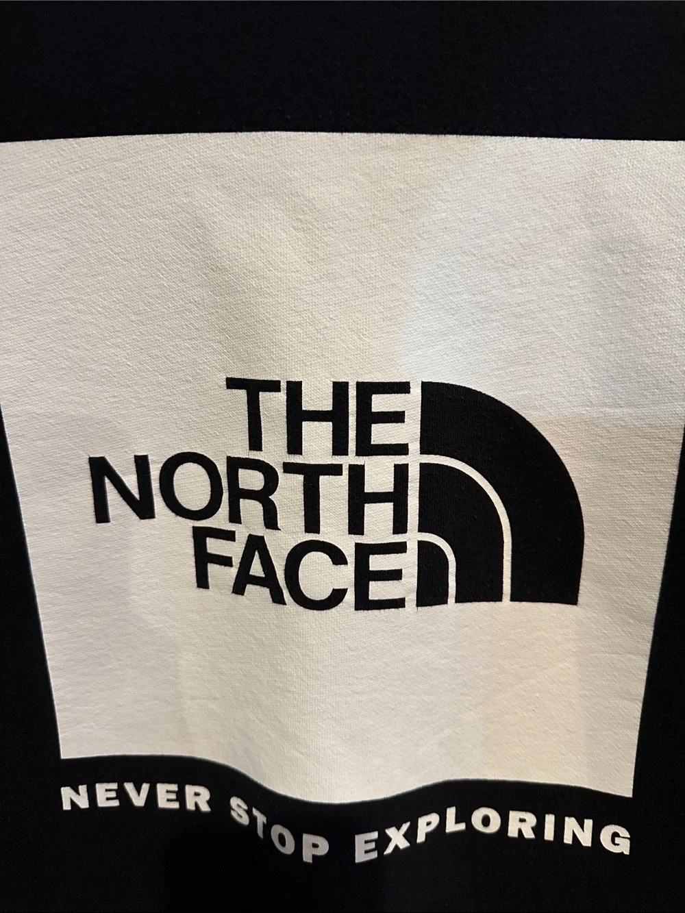 The North Face Black Pullover Hoodie with White Logo Square